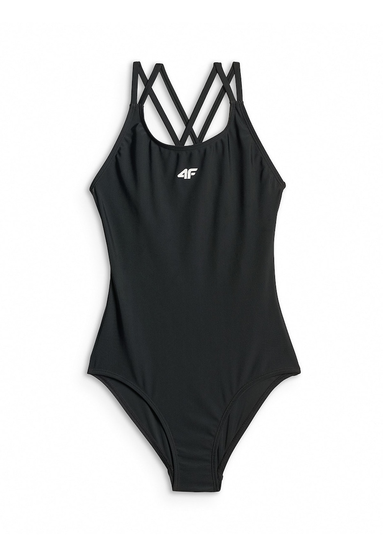 Costum de baie intreg pentru fete negru - material cu uscare rapida - croiala slim