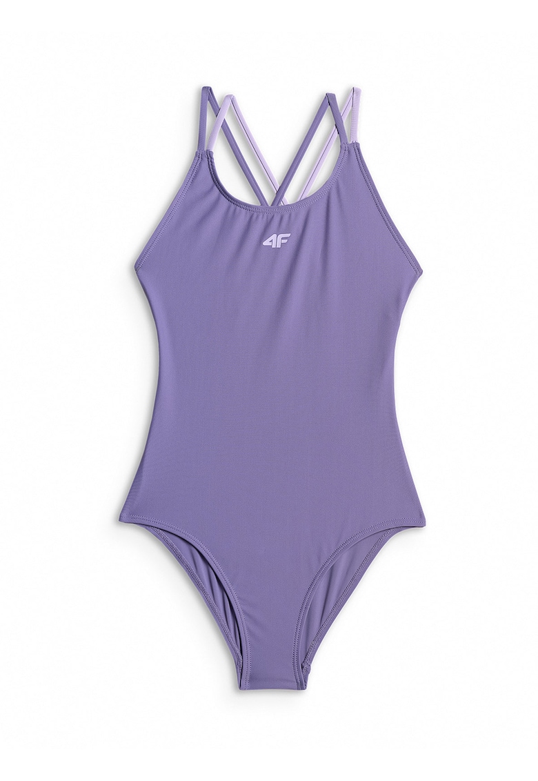 Costum de baie intreg pentru fete violet - poliester-elastan - uscare rapida - croiala slim