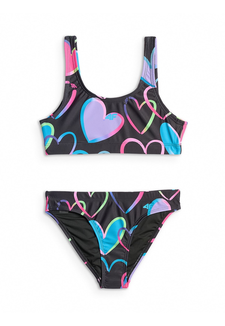 Costum de baie din doua piese pentru fete - multicolor - uscare rapida - protectie UPF 30+