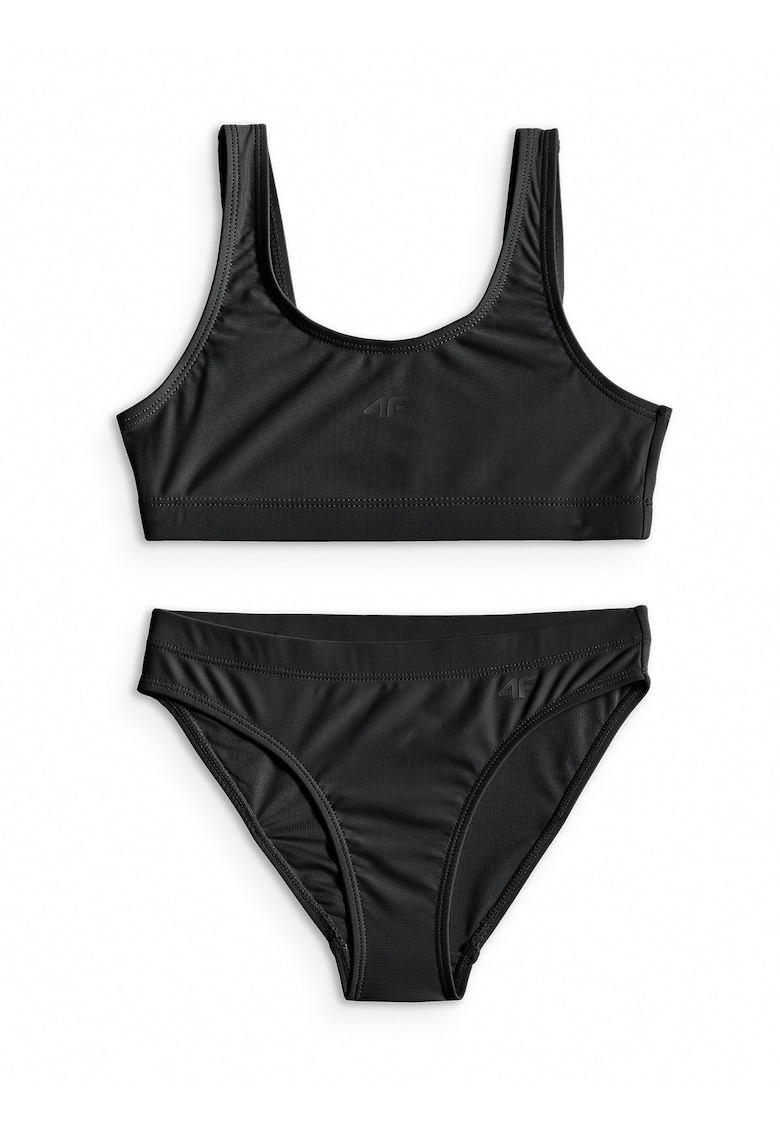 Costum de baie pentru fete doua piese - negru - bretele groase - uscare rapida