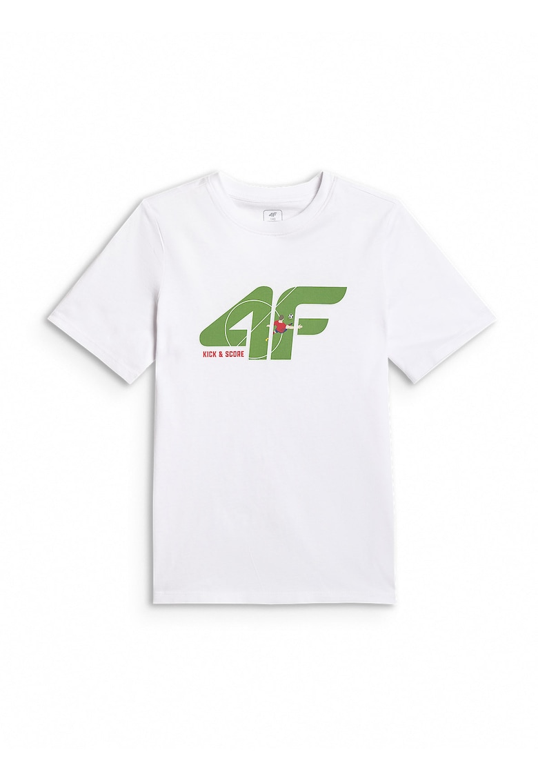 Tricou sport copii regular - alb - bumbac - pentru baieti