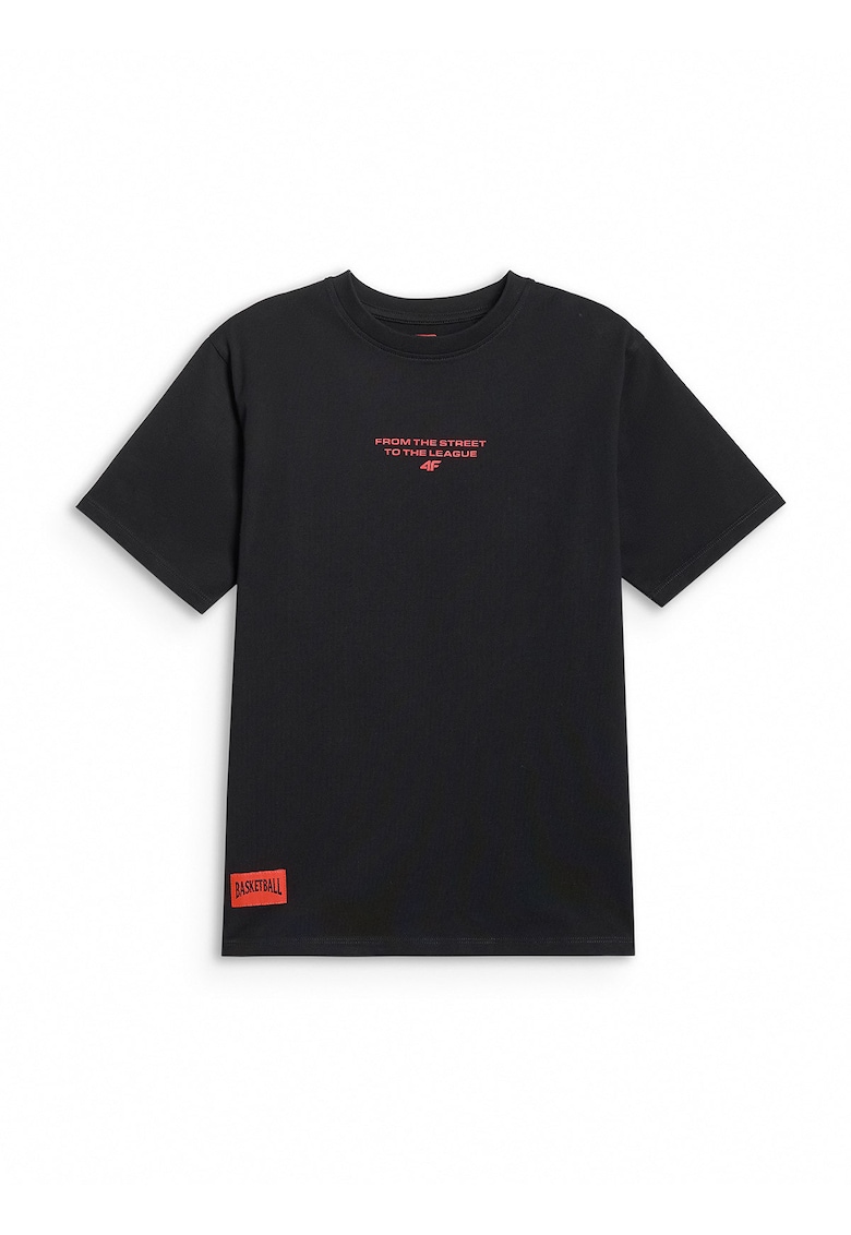 Tricou copii lejer - imprimeu - negru - material gros