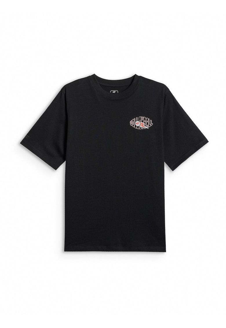 Tricou sport baieti - imprimeu - croiala lejera - negru - bumbac