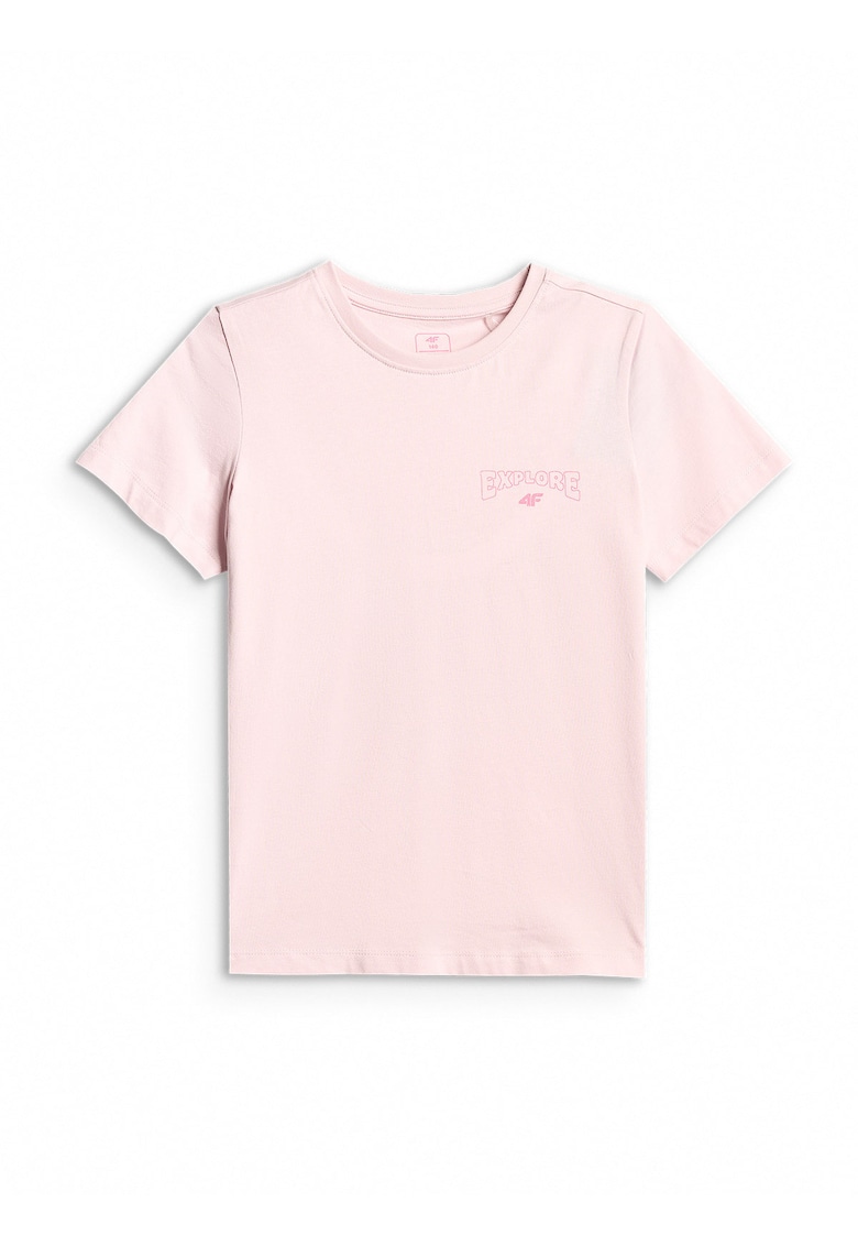 Tricou sport pentru fete - bumbac - roz - croiala confortabila - model