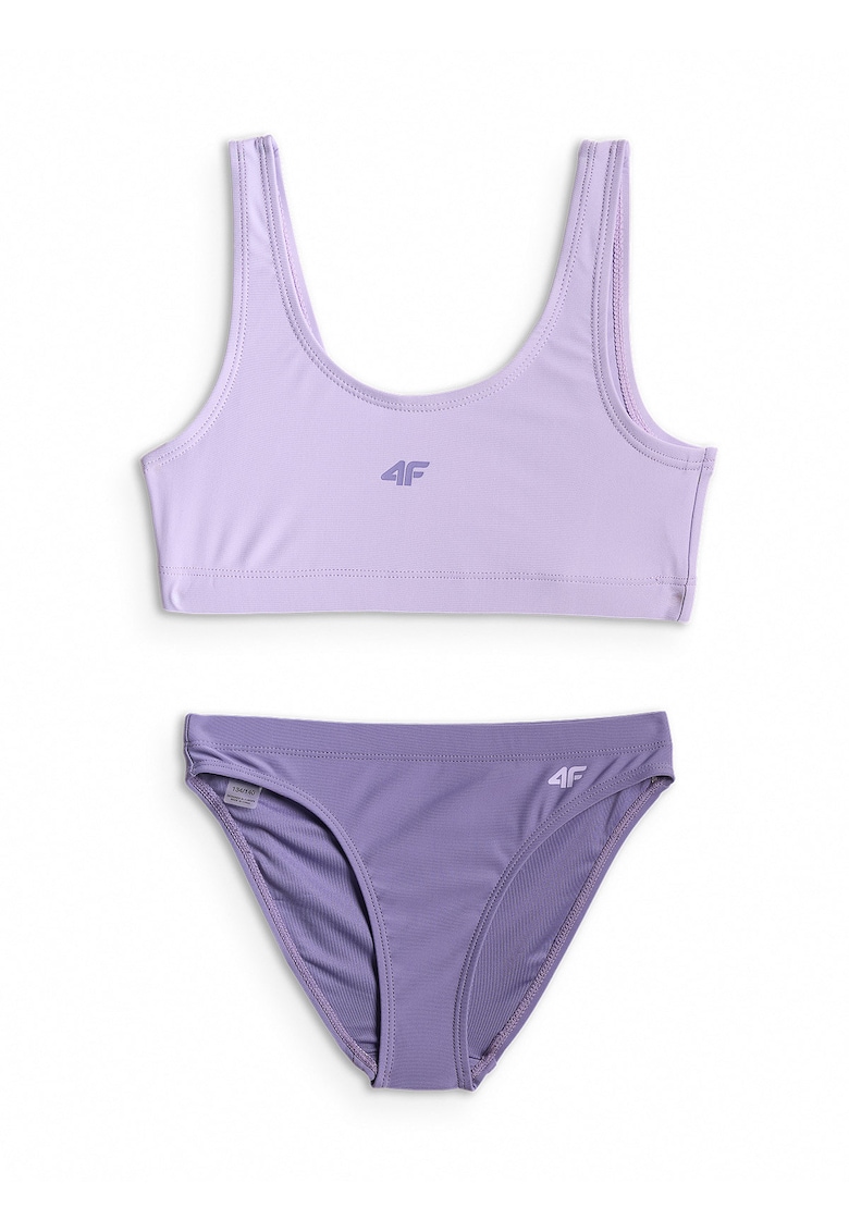 Costum de baie pentru fete doua piese - violet - poliester-elastan - uscare rapida - bretele groase