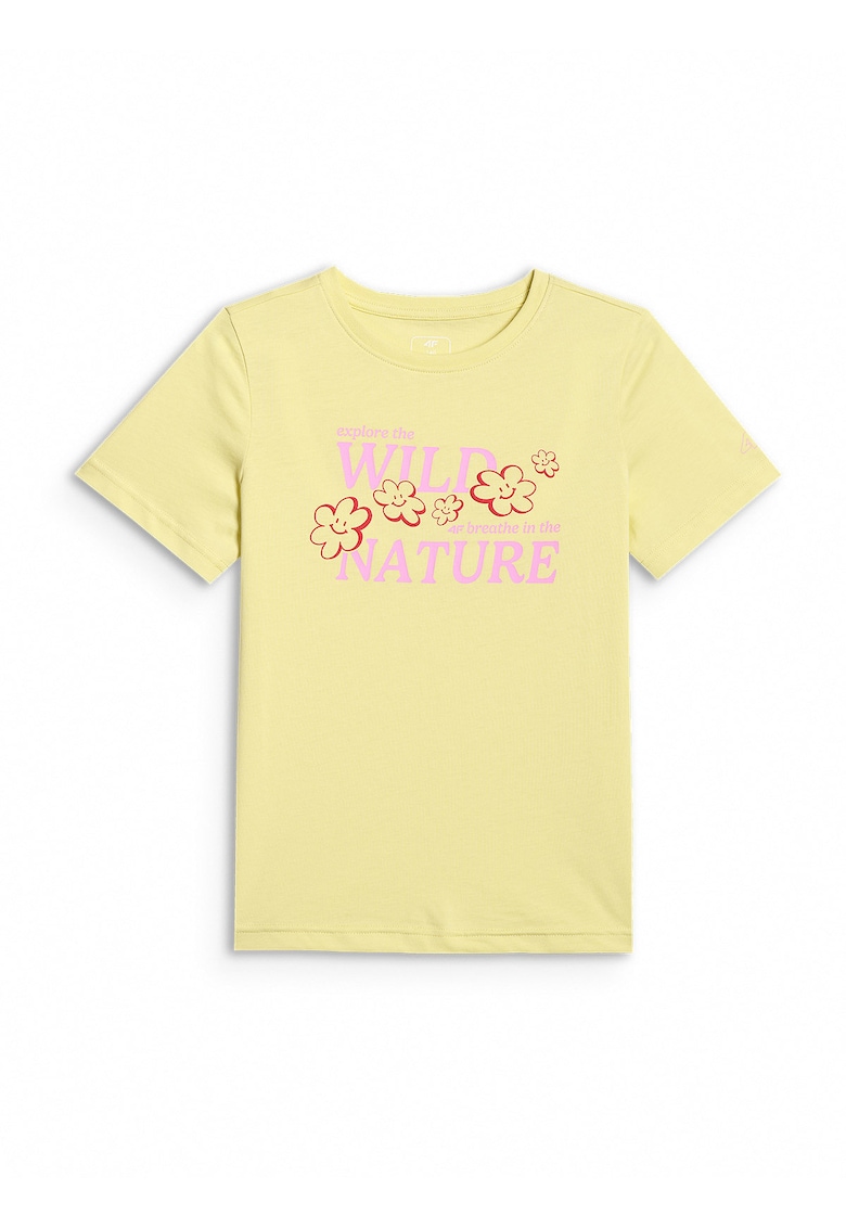Tricou copii - regular - galben - bumbac -