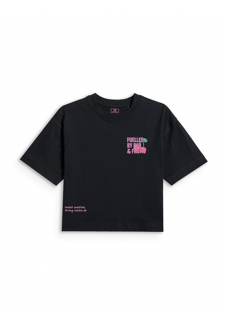Tricou copii - bumbac - croiala lejera - negru