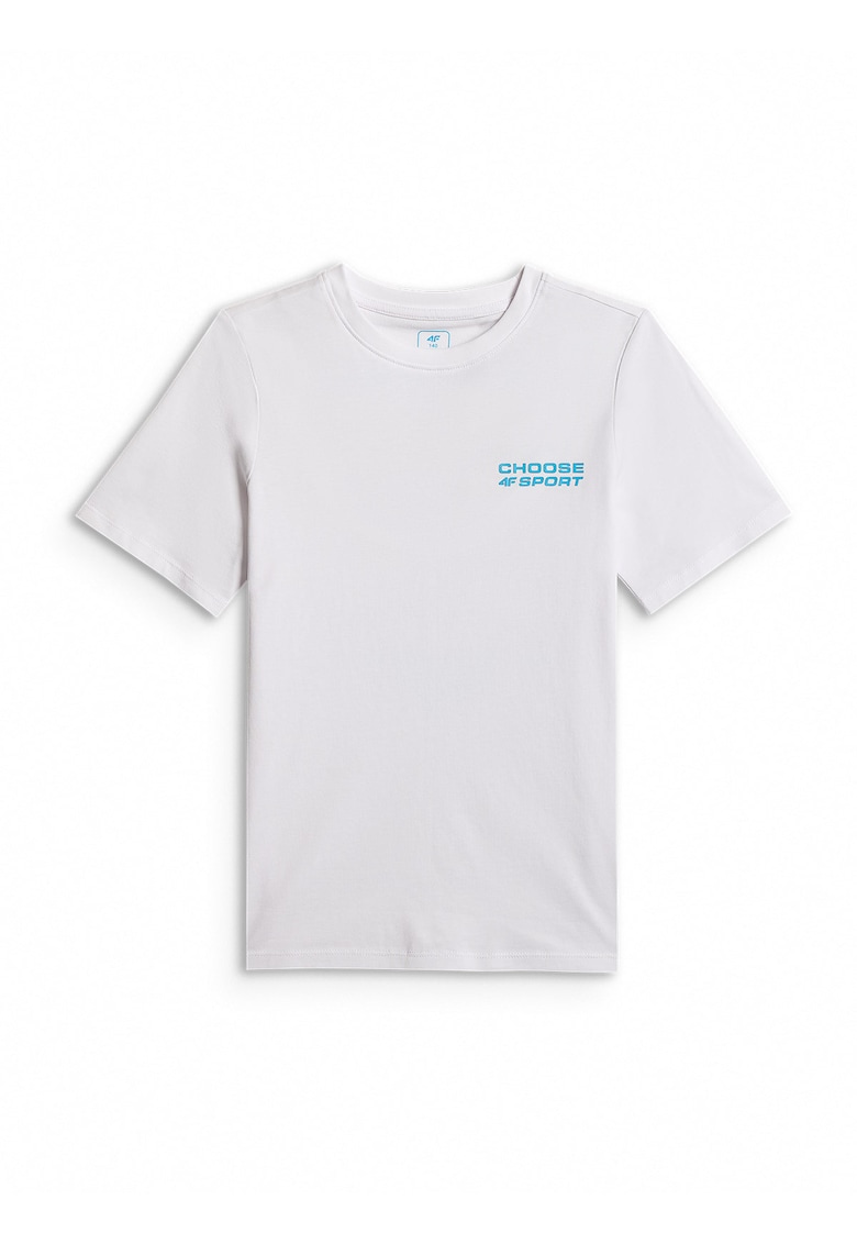 Tricou copii regular - imprimeu sportiv - alb - material usor