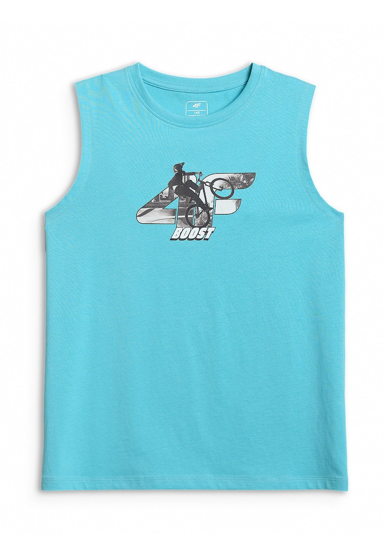 Tricou copii - fara maneci - bumbac - albastru - Albastru
