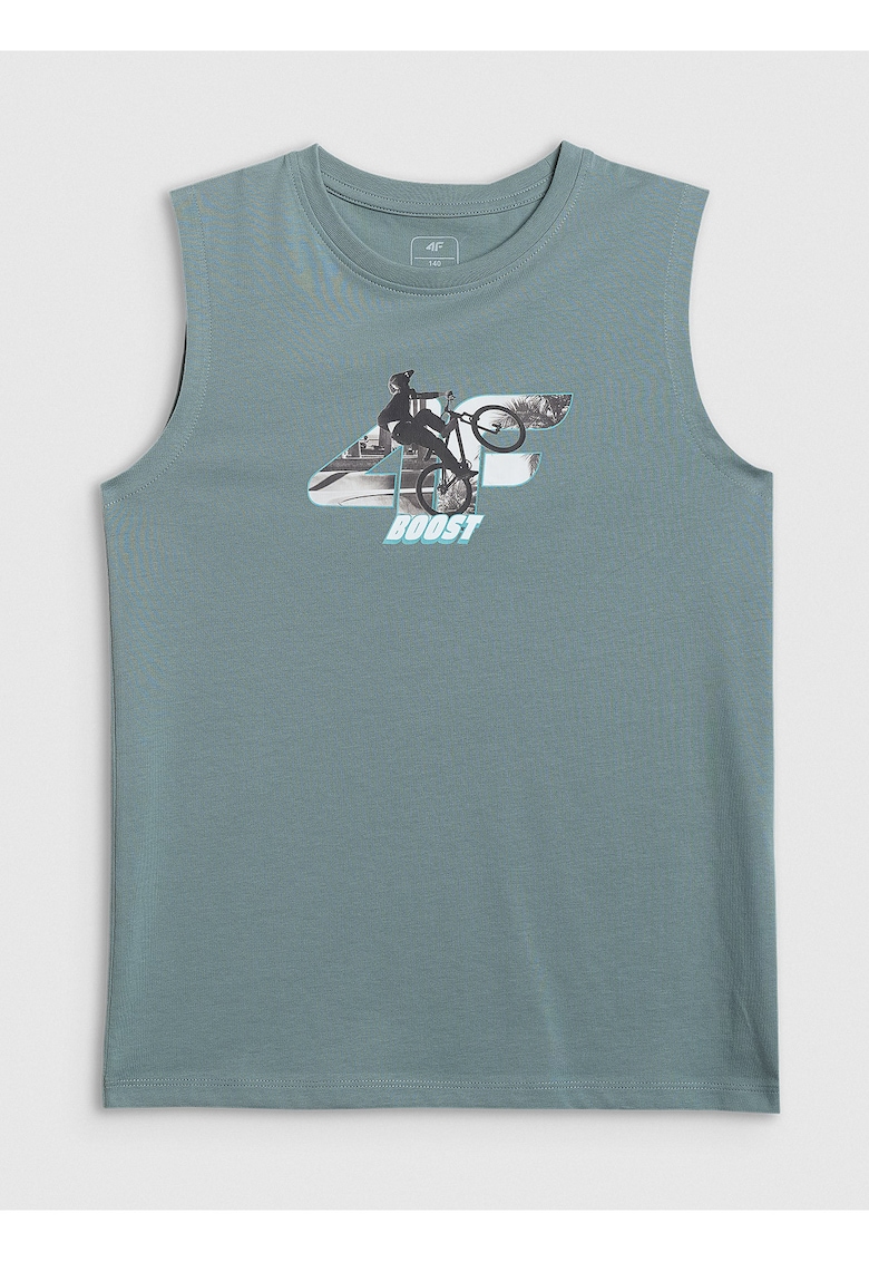 Tricou copii - fara maneci - turcoaz - bumbac