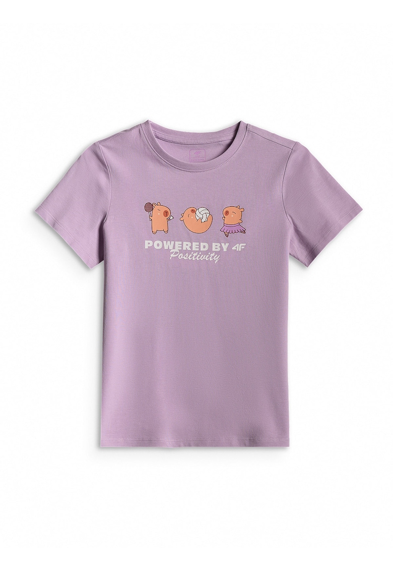 Tricou copii regular - bumbac - violet - pentru fete