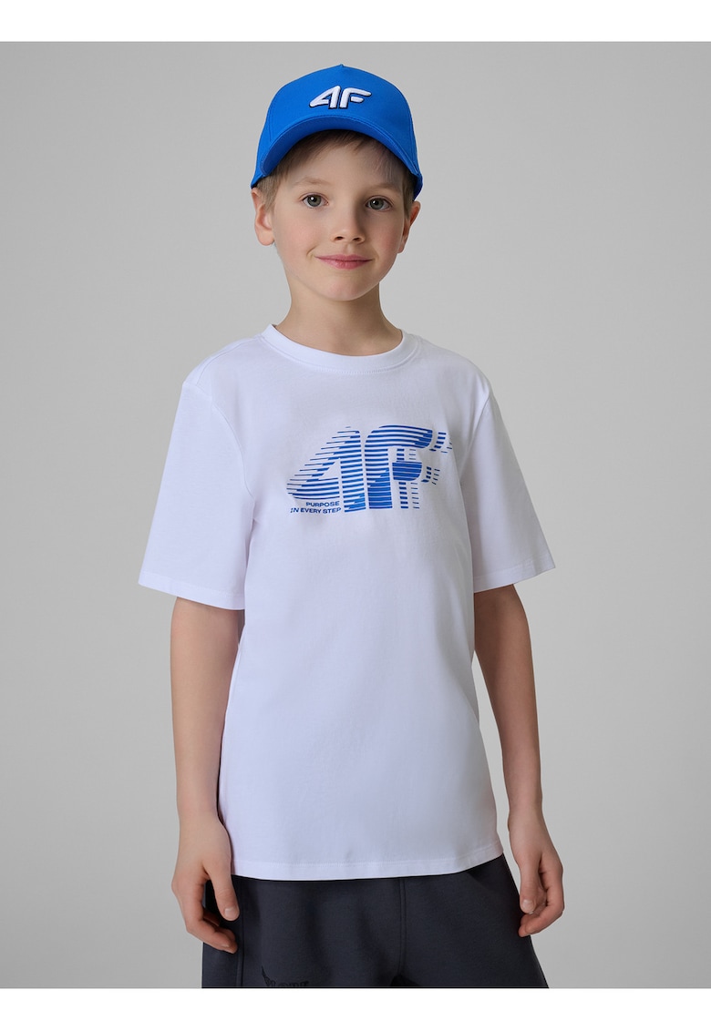 Tricou copii - regular - imprimeu sportiv - alb - bumbac