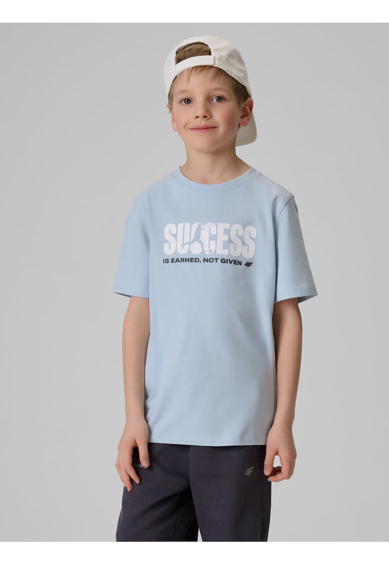 Tricou copii regular - imprimeu sportiv - albastru - bumbac