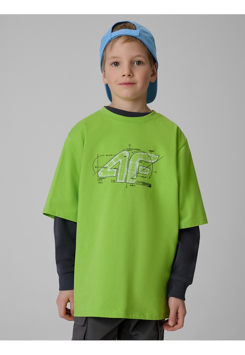 Tricou copii - imprimeu - lejeritate - verde - bumbac
