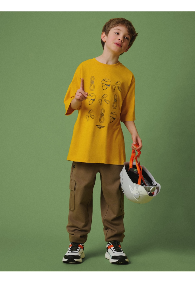 Tricou copii - galben - croiala lejera - bumbac -