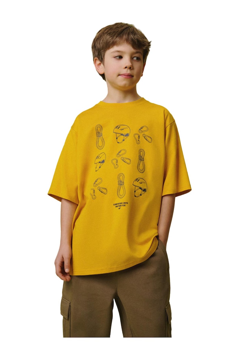 Tricou sport baieti - lejer - galben - bumbac