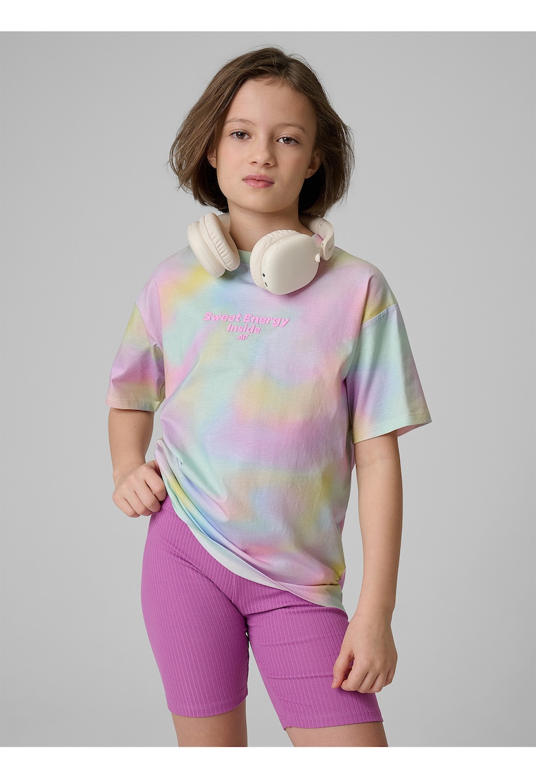 Tricou sport copii - multicolor - bumbac - croiala lejera