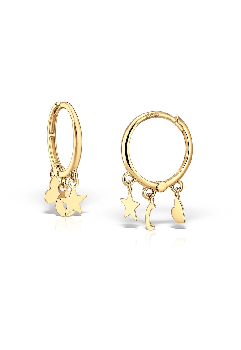 Cercei cu charm - aur 14 KT - pentru fete