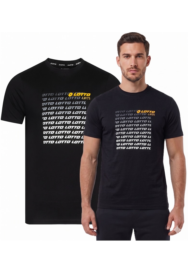 Tricou cu logo contrastant din bumbac