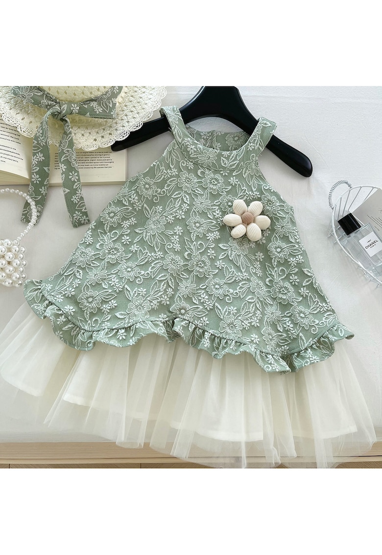 Rochita Fetite Verde cu Tulle Amalia
