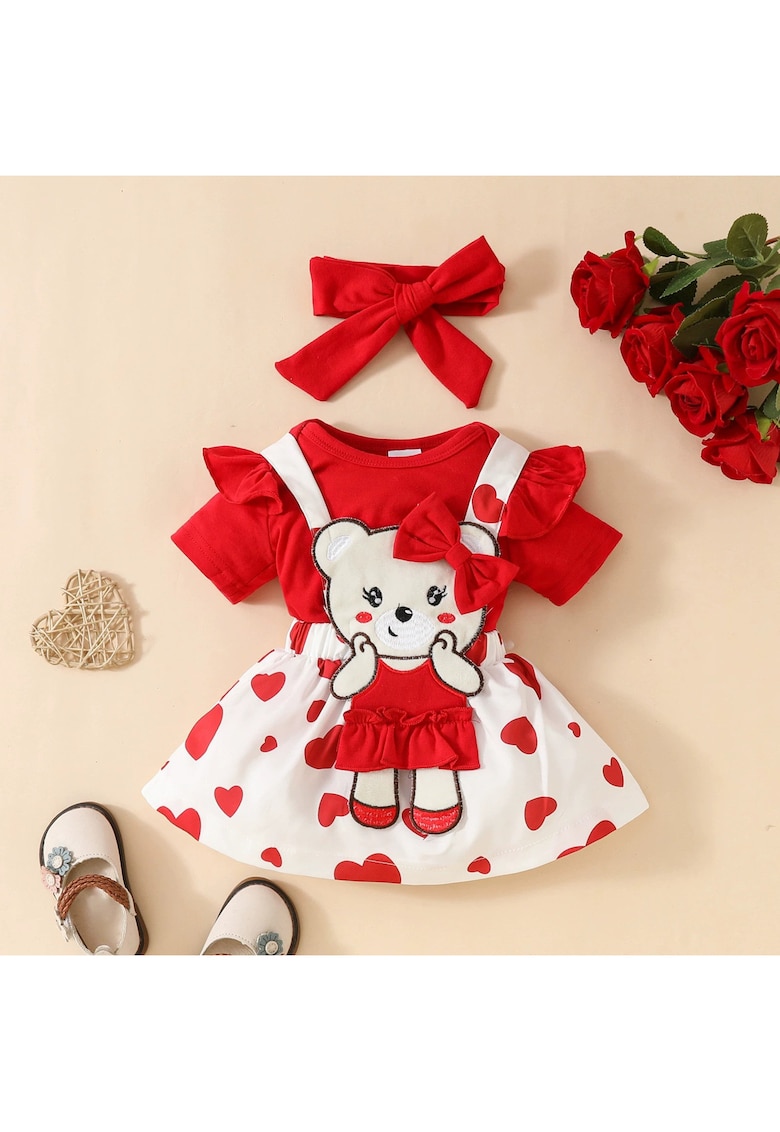 Compleu Fetite Rosu 3 Piese Stefania