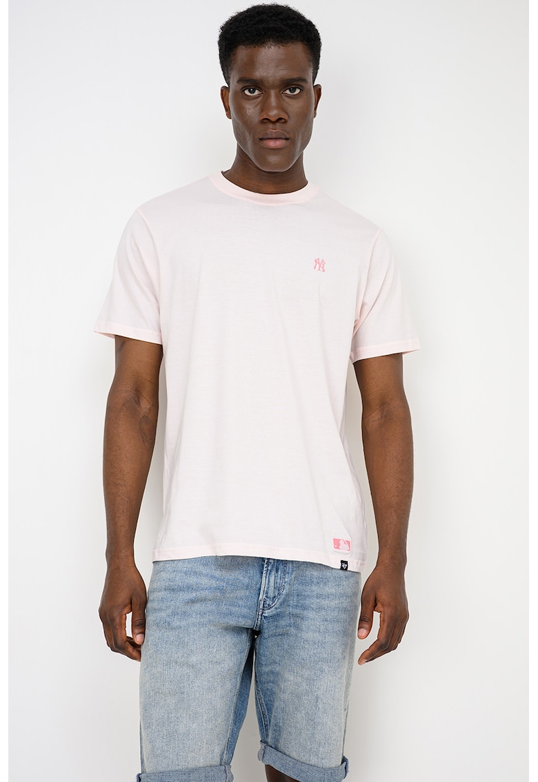 ’47 - Tricou cu broderie logo discreta Neyyan Base Runner - Roz deschis