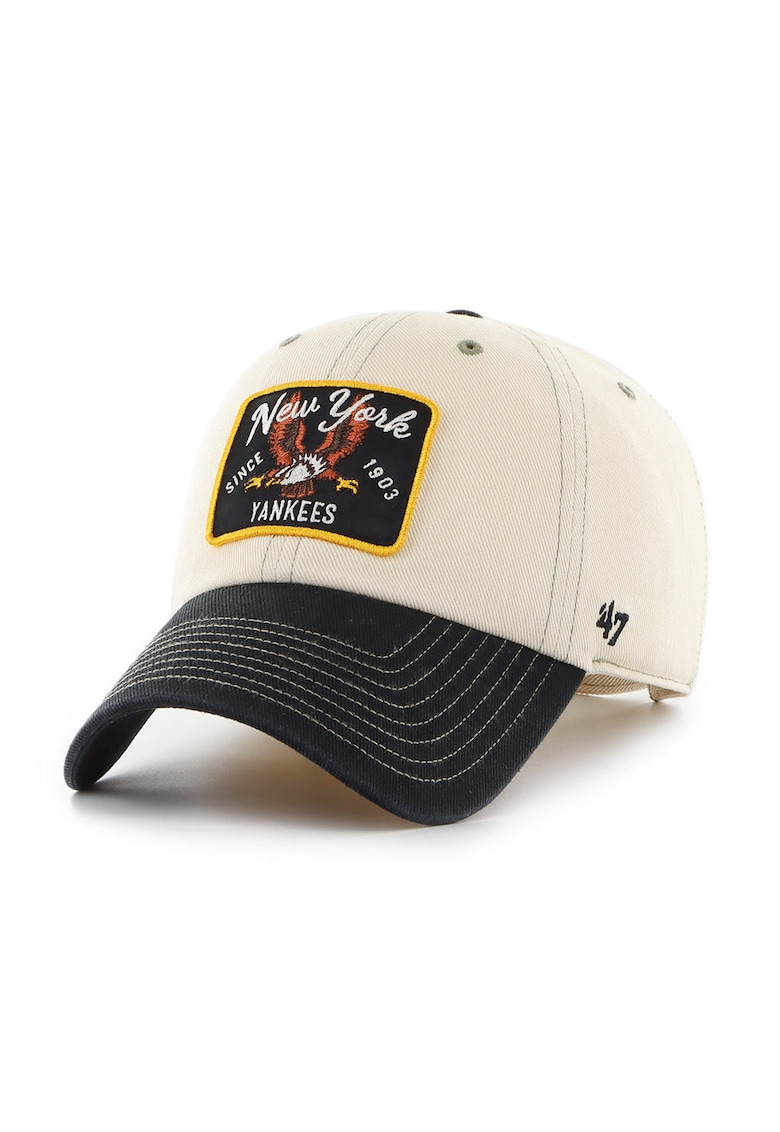’47 - Sapca baseball cu design brodat - Negru/Galben/Ecru