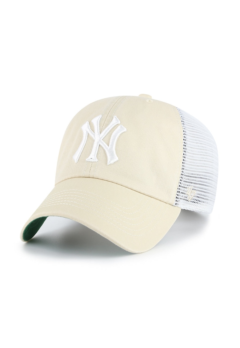 ’47 - Sapca trucker de denim cu logo brodat - Alb/Crem