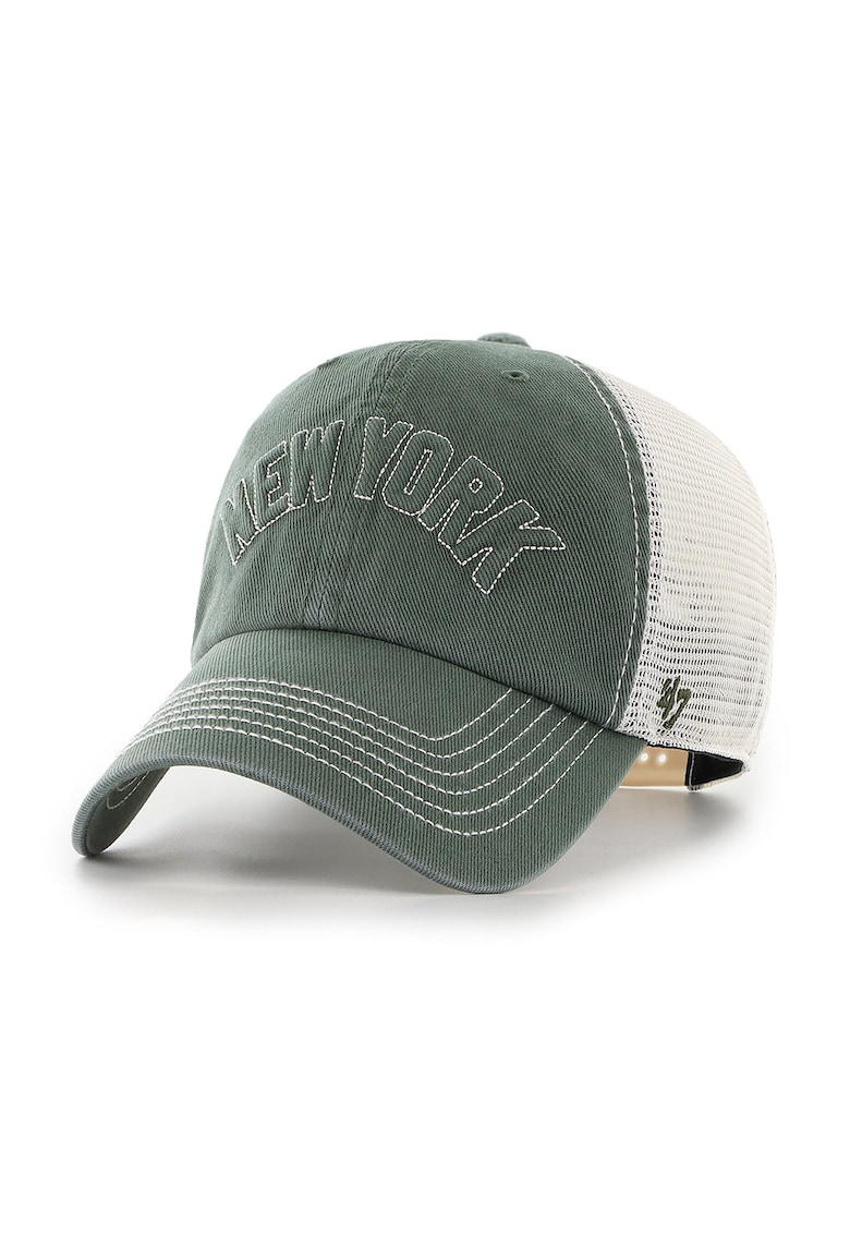 ’47 - Sapca trucker cu broderie New York - Alb/Verde stins