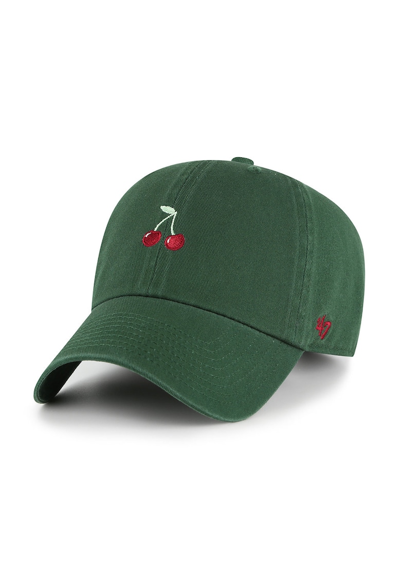 ’47 - Sapca de bumbac cu cirese brodate - Rosu/Verde smarald