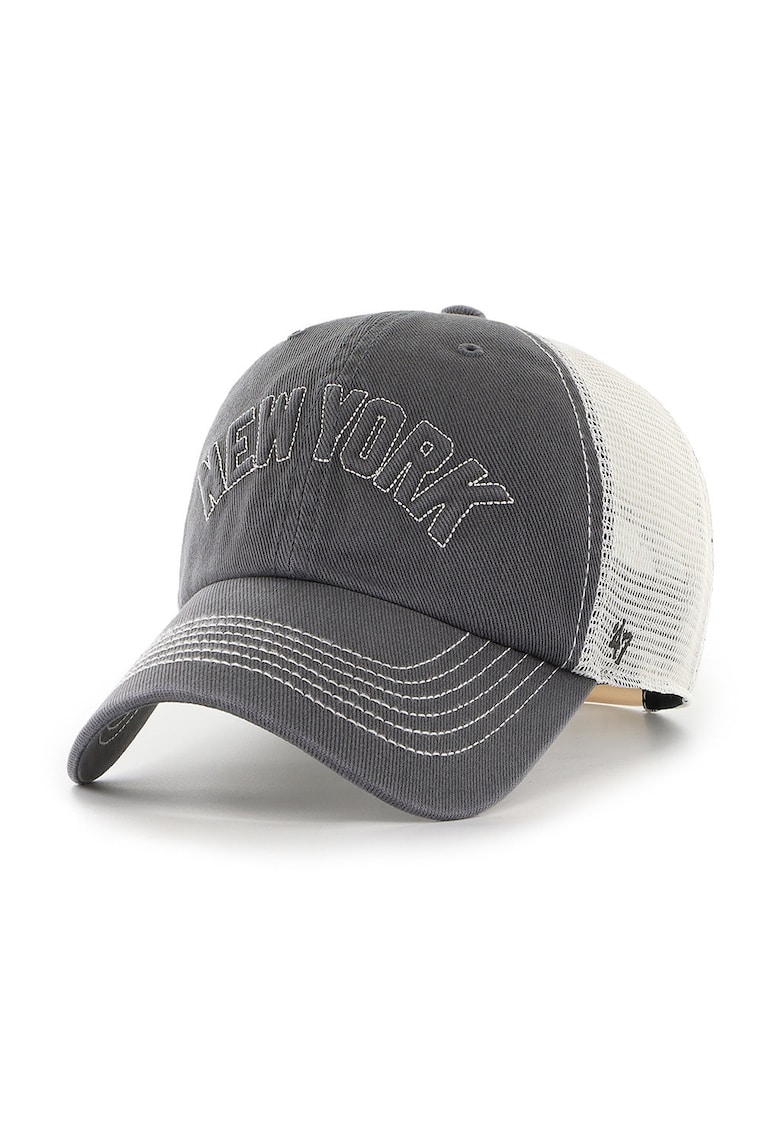 ’47 - Sapca trucker cu broderie New York - Alb/Gri grafit
