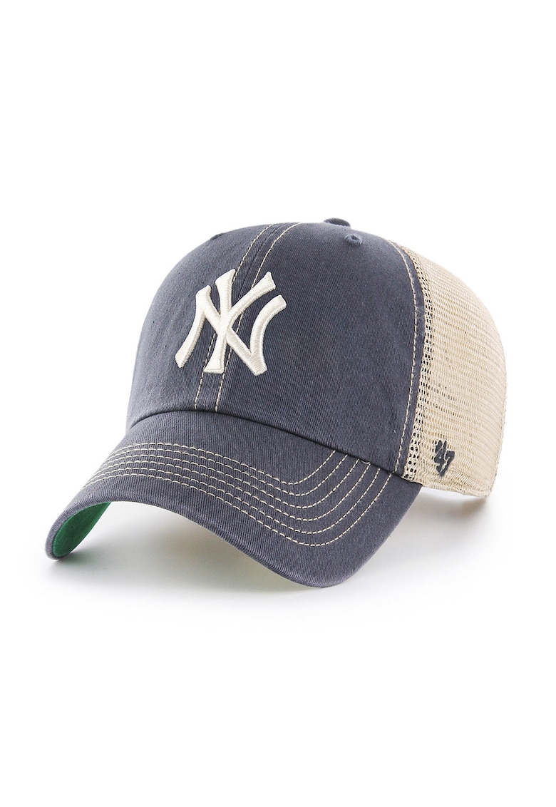 ’47 - Sapca trucker din denim cu logo brodat - Alb/Bleumarin
