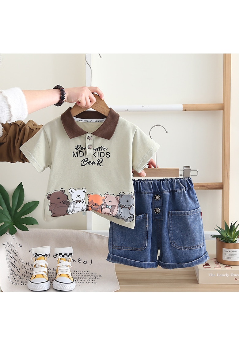 Compleu 2 Piese Băieți Tricou și Pantaloni Denim Sergiu