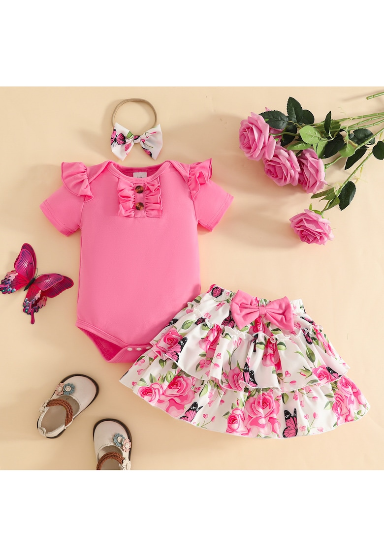 Compleu Fetițe Roz 3 Piese Little Rose Tatiana