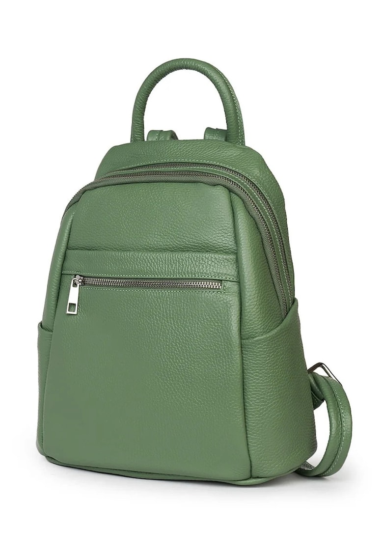 Rucsac dama - Jonathan - piele naturala - verde menta - 31x27x13cm