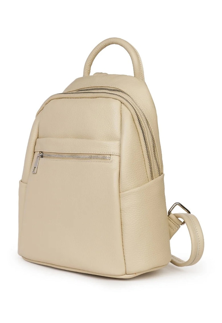 Rucsac dama - piele naturala - crem - 31x27x13cm