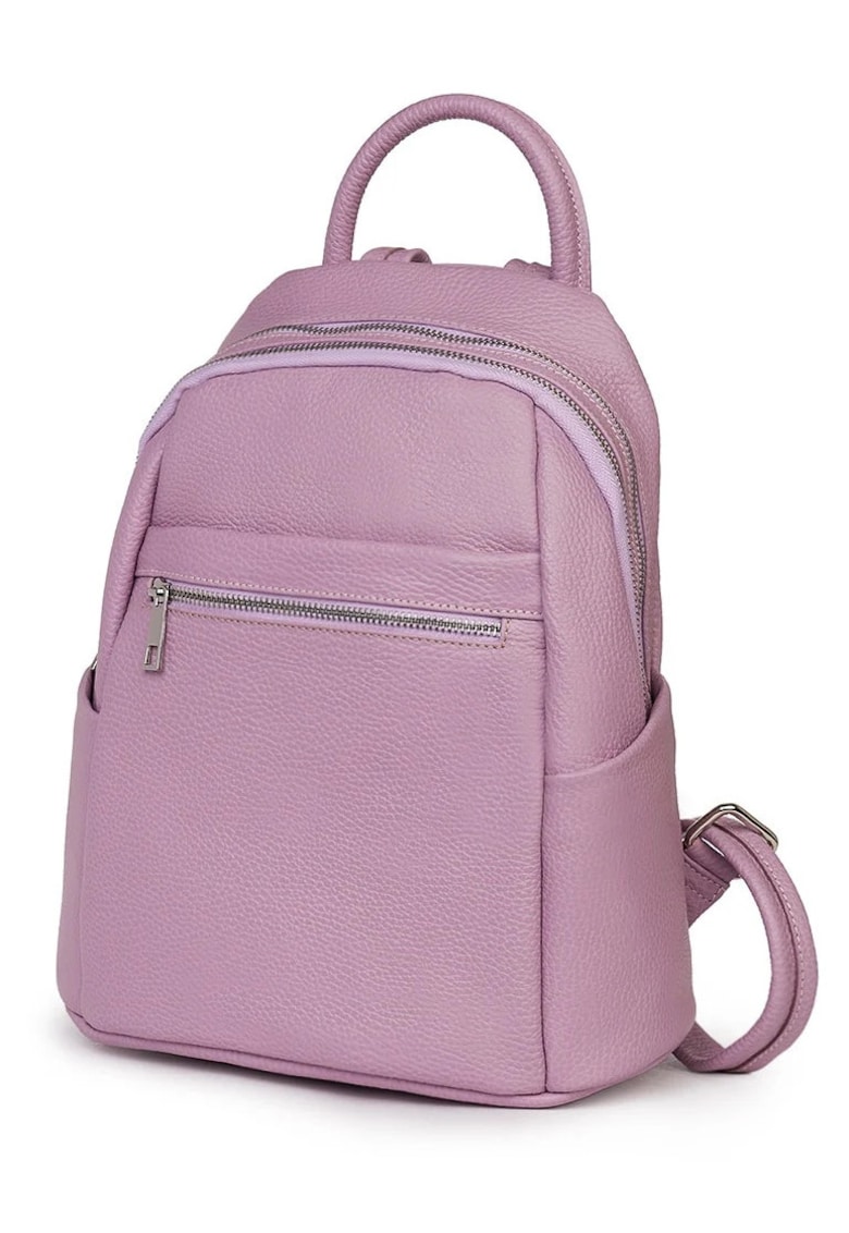 Rucsac dama - Jonathan - piele naturala - lila - 31x27x13cm