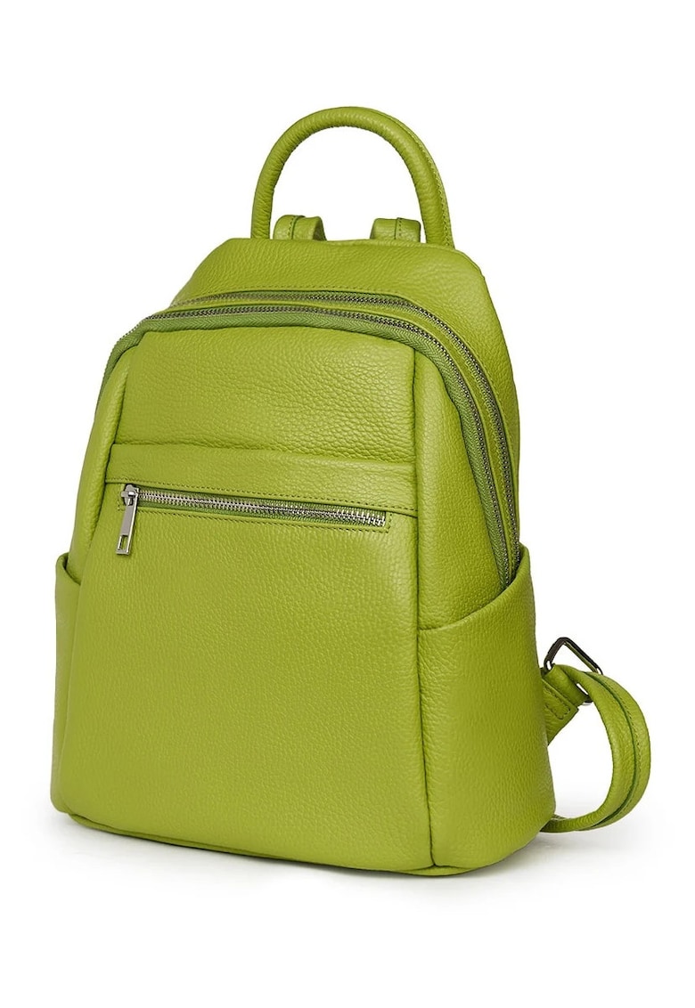 Rucsac dama piele naturala Jonathan - verde deschis - 31x27x13cm - cu doua compartimente