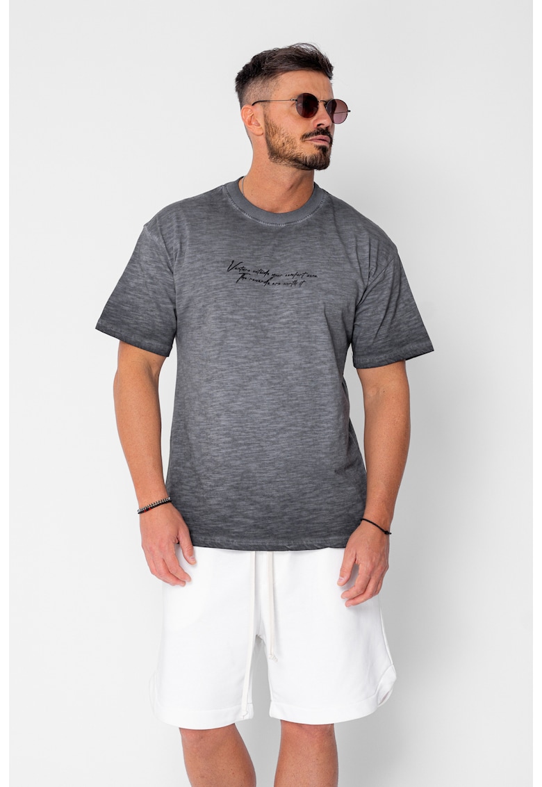 Tricou Venture Oversized imprimat Grey Anthracite 21577 - Gri