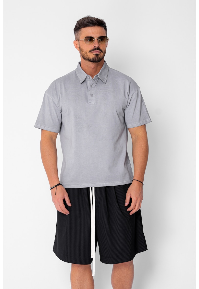 Tricou Polo Oversized Grey 21612 - Gri