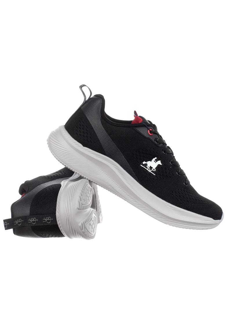 Pantofi sport cu aspect tricotat si sireturi