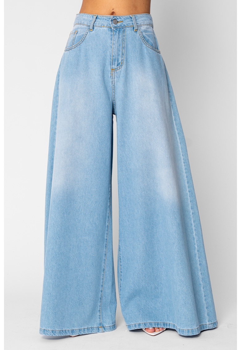 Blugi foarte largi din denim Light Blue 21202 - Albastru deschis