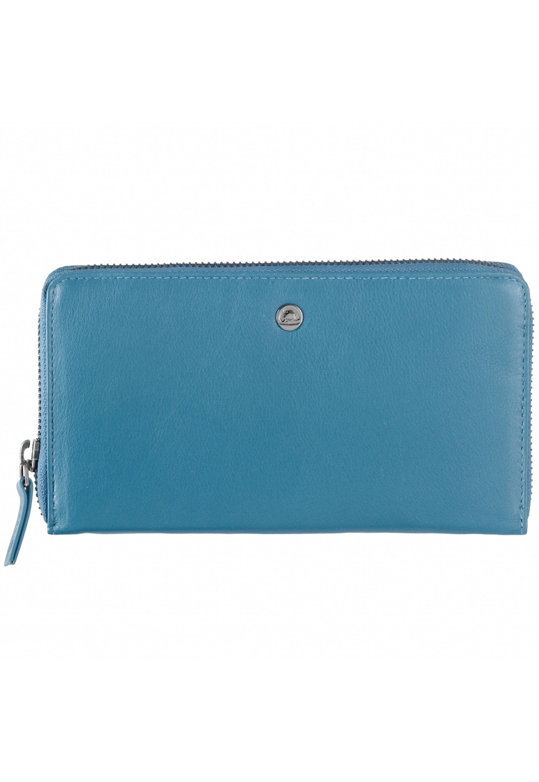 Portofel dama piele naturala 19 x 10.5 x 3 - Spongy Nappa - Greenbudwqfqdrry - Albastru - 19 x 10.5 x 3 cm