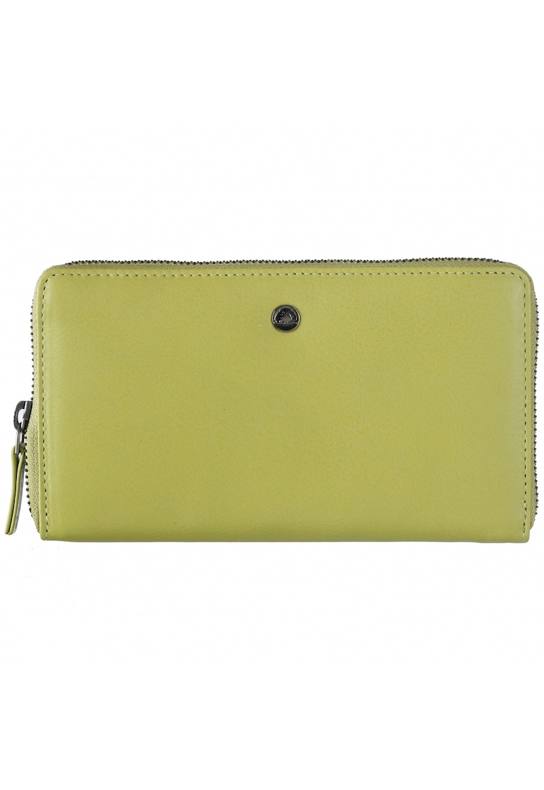 Portofel dama piele naturala 19 x 10.5 x 3 - Spongy Nappa - Greenbudwqfqdrry - Verde - 19 x 10.5 x 3 cm