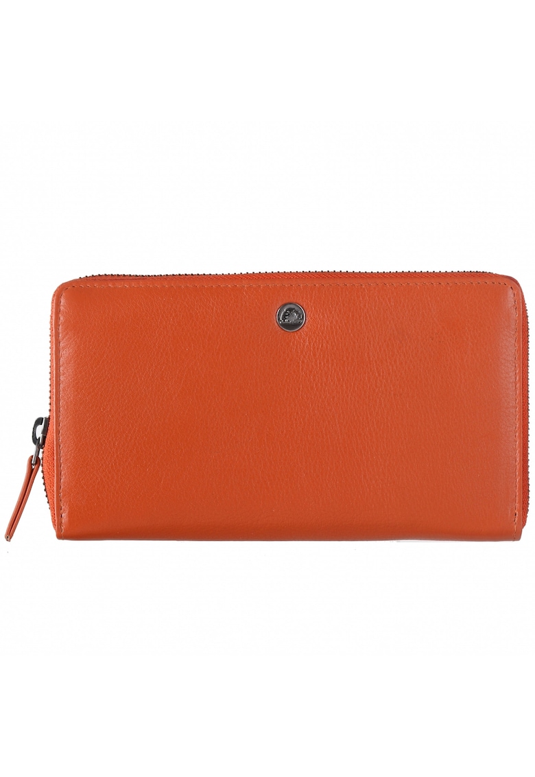 Portofel dama piele naturala 19 x 10.5 x 3 - Spongy Nappa - Greenbudwqfqdrry - Portocaliu - 19 x 10.5 x 3 cm