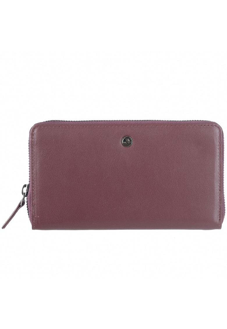 Portofel dama piele naturala 19 x 10.5 x 3 cm - Spongy Nappa - - Visiniu