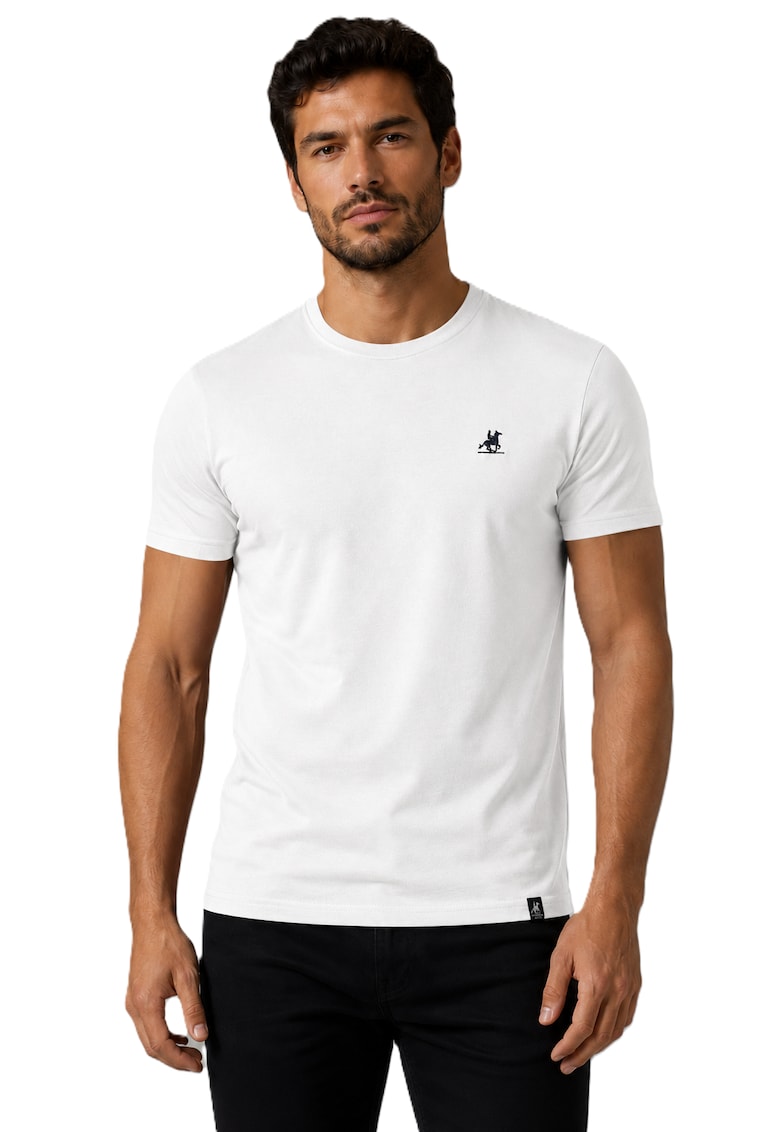 Tricou uni din bumbac cu logo