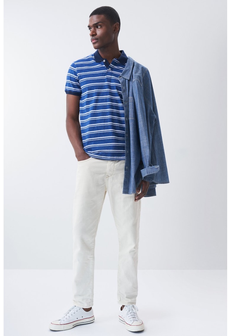 Tricou polo cu model in dungi -