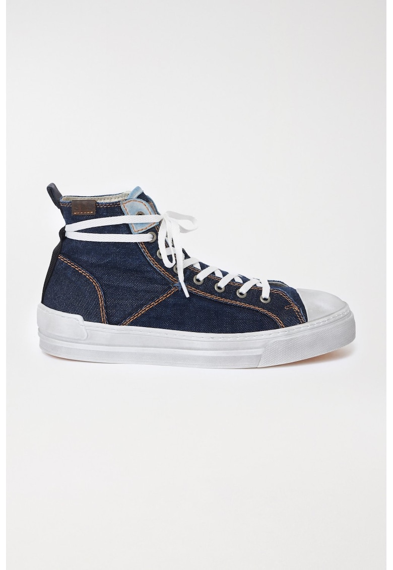 Tenisi din denim cu sireturi