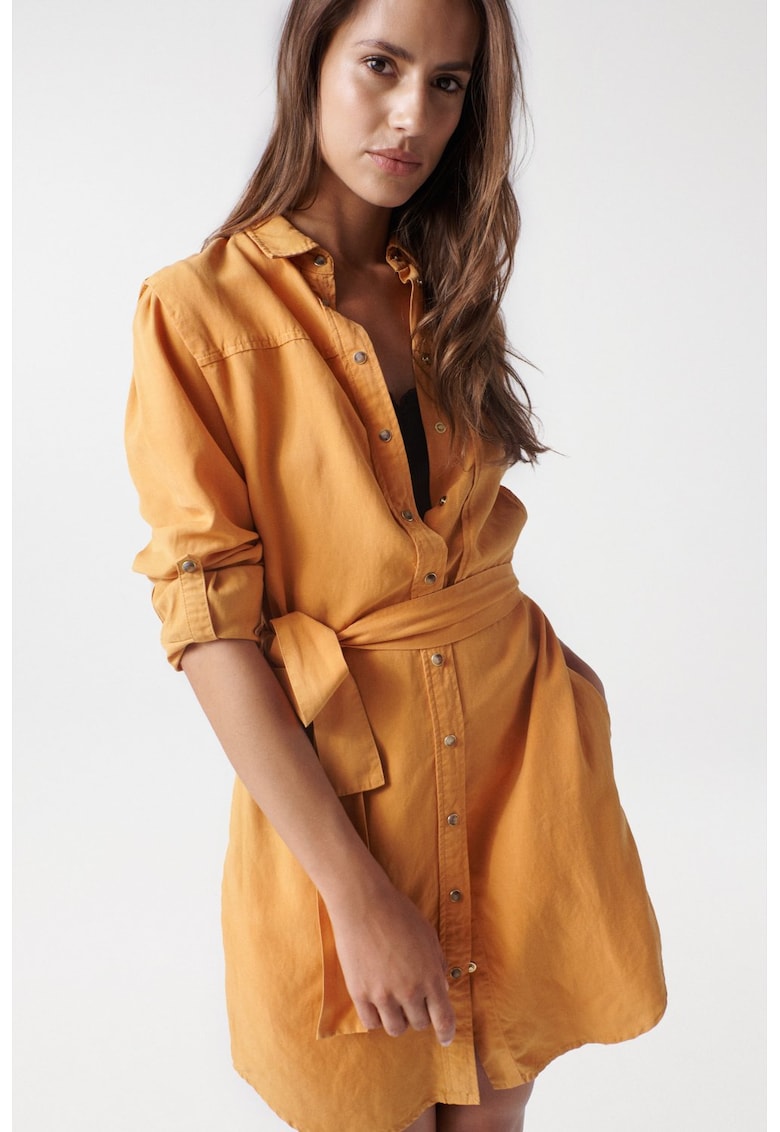 Rochie camasa din lyocell si in